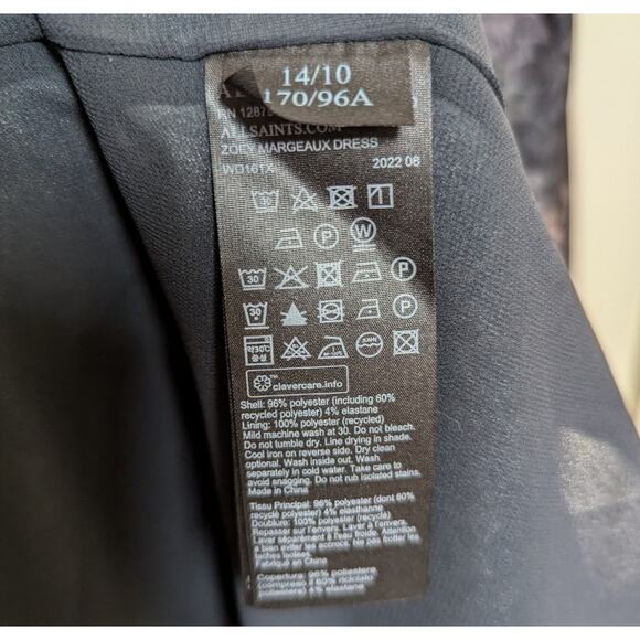 AllSaints Margeaux Floral Pleated Mini Dress Black Multicolor – Size 10 - Picture 7 of 7